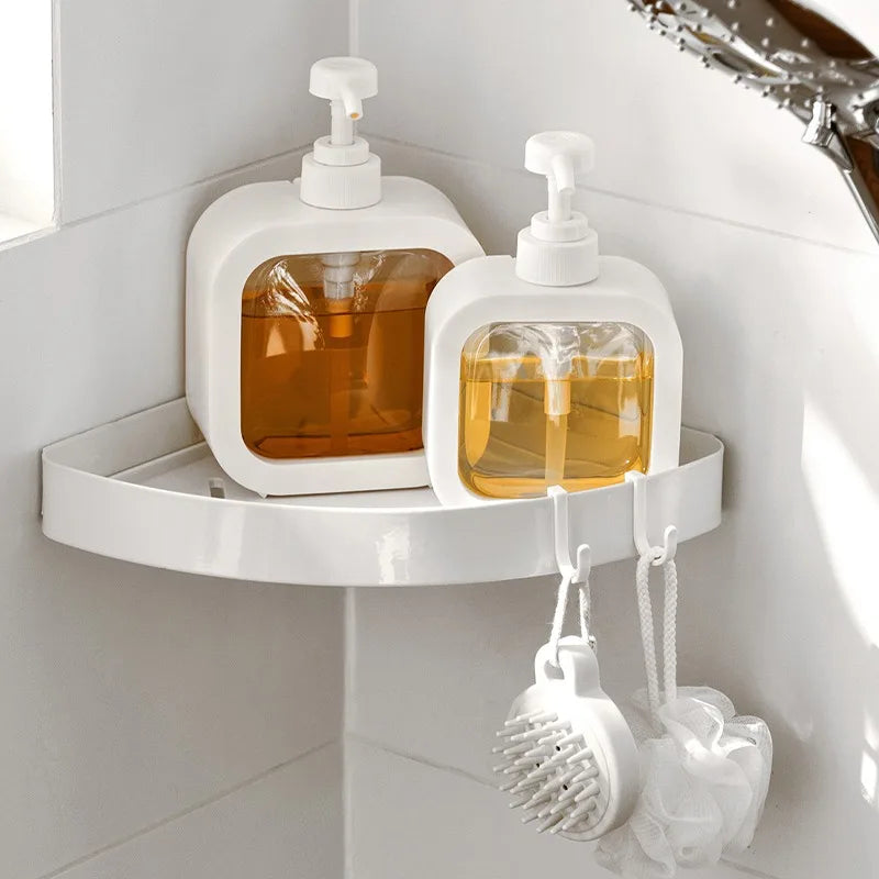 Soap Dispenser ABS PVC Refillable White Double Set Bathroom Kitchen Countertop Minimalist Scandinavian Pump Bottles | Thomler