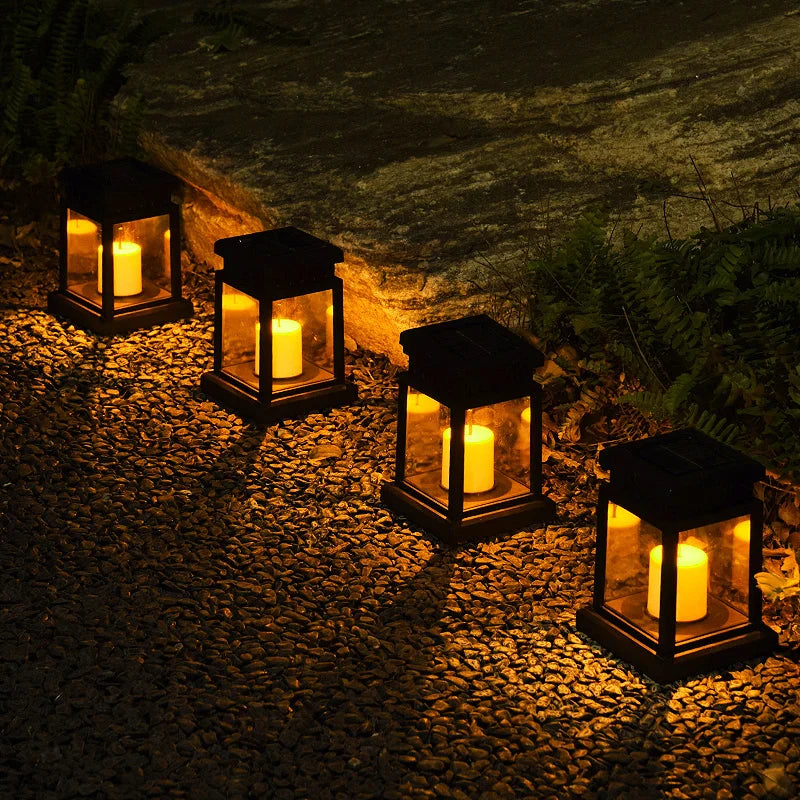 Lantern ABS Solar 5 in Outdoor Hanging Garden Patio Candle Light Waterproof Weatherproof | Thomler