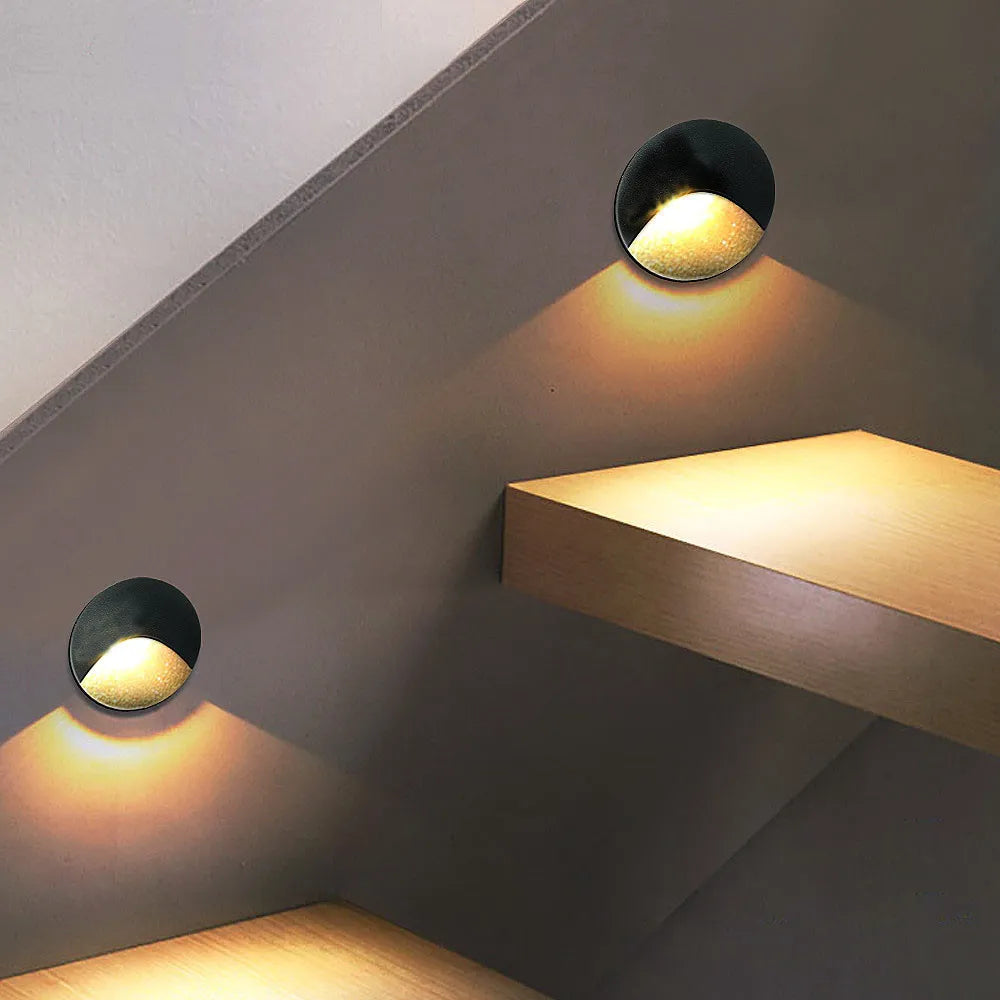Recessed LED Step Light Fixture 3W Outdoor Weatherproof Stair and Pathway Wall Mount Lighting for Deck Porch Garden Exterior Illumination | Thomler