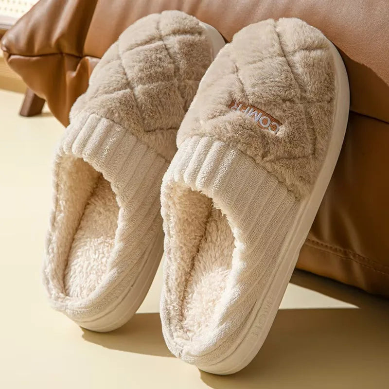 Women's Fleece-Lined Slip-On House Shoes with Anti-Skid Sole for Winter Warmth | Thomler
