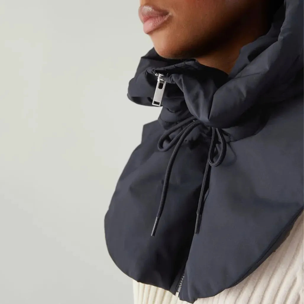 Hooded Infinity Scarf with Zip – Lightweight Down Neck Warmer for Women | Thomler