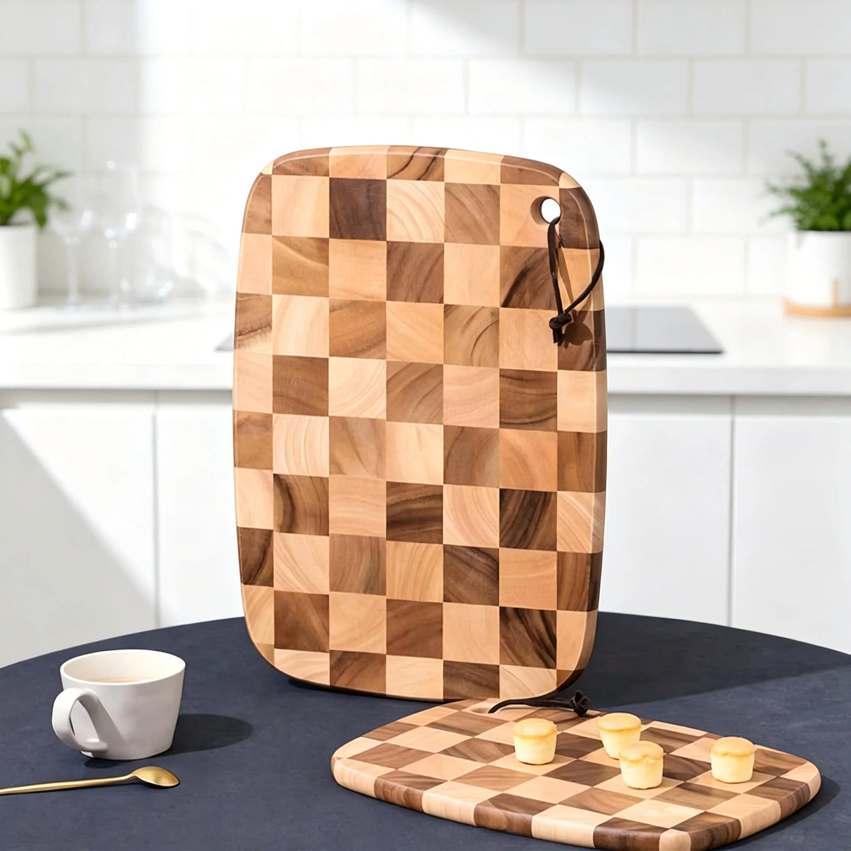 Checkerboard Cutting Board – Heavy-Duty Butcher Block for Prep, Serving & Charcuterie | Thomler