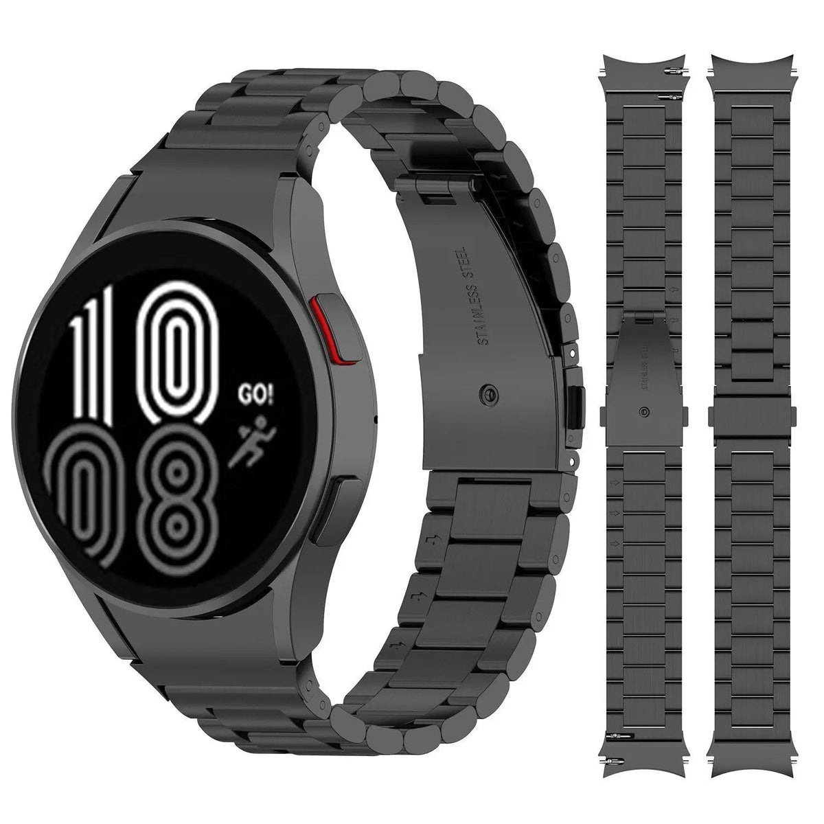 Leather & Steel Smartwatch Strap for Galaxy Watch 5 – Adjustable Wristband in Multiple Finishes | Thomler