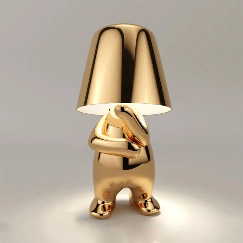 Table Lamp Resin Aluminium 14.0 cm Warm LED Touch Dimmable Bedroom Living Room Wireless Rechargeable Mood Light | Thomler