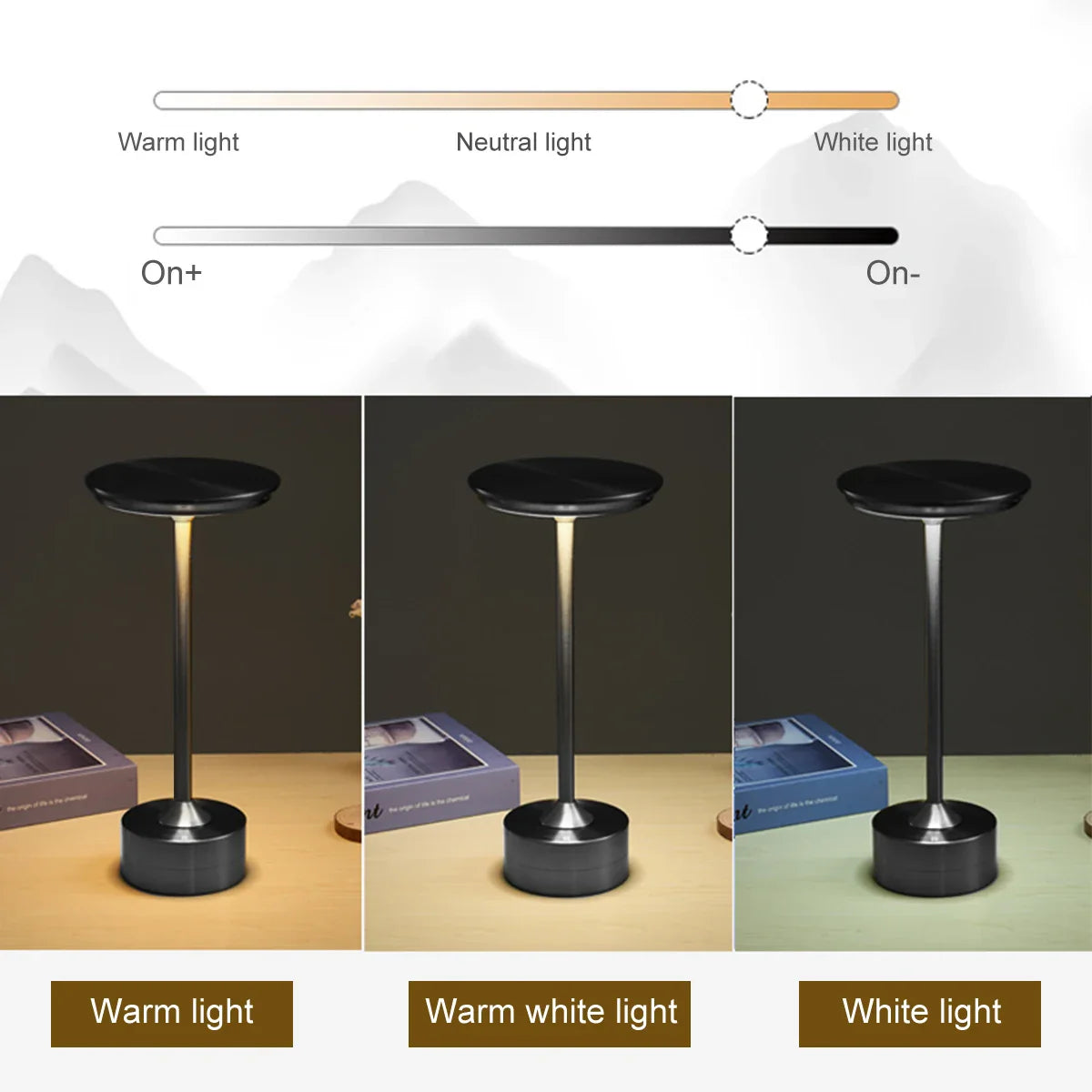 Table Lamp Metal 11 in USB Rechargeable Touch Control Desk Lamp Warm Neutral White Light | Thomler