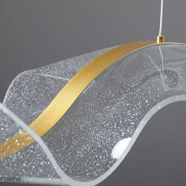 Contemporary Flowing Acrylic LED Ceiling Fixture with Satin Brass Finish | Thomler