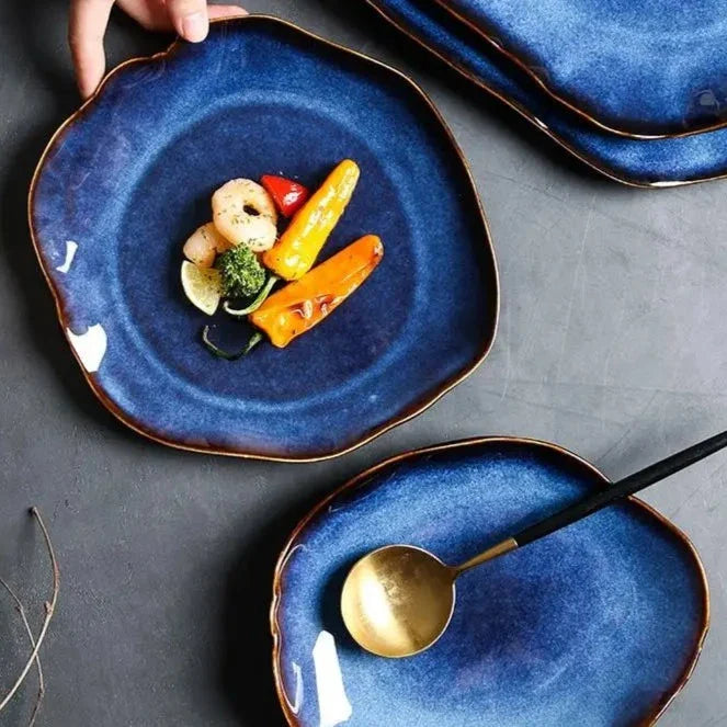 Dinnerware Set Bone China 10.5 in Unique Color Handcrafted Plates for Dining Entertaining Tableware Collection | Thomler