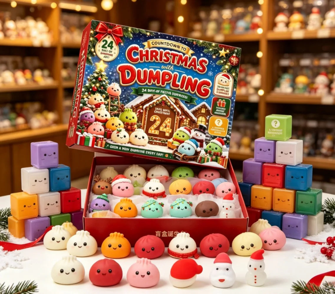 24-Day Holiday Countdown Calendar Plush Toy – Surprise Gift Box Christmas Advent Set for Desk Décor & Festive Cheer | Thomler