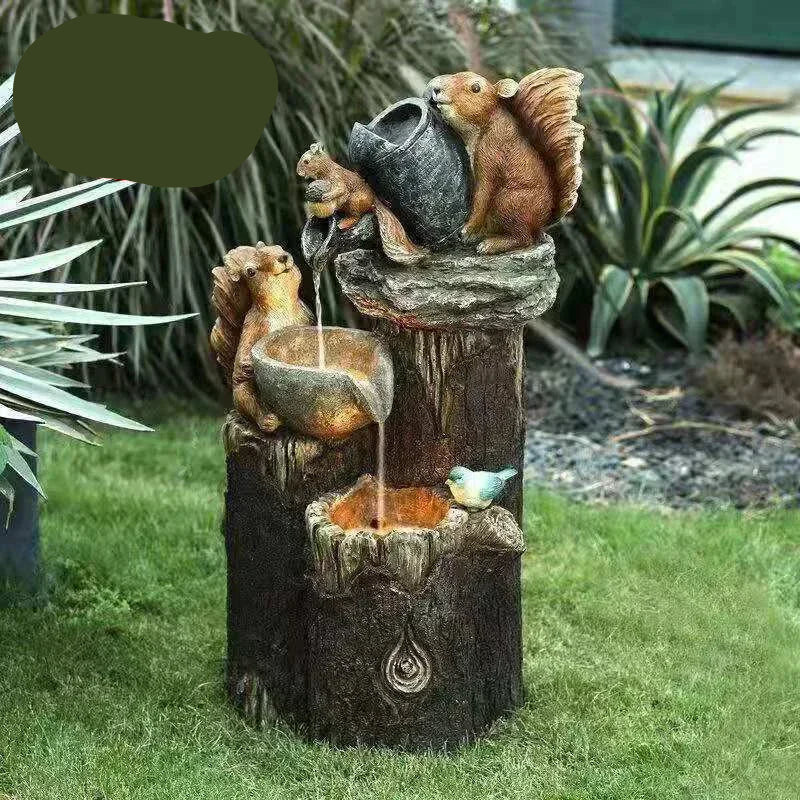 Solar-Powered Duck & Squirrel Garden Statue with LED Lights – Weather-Resistant Resin Outdoor Figurine for Patio & Yard Decor | Thomler
