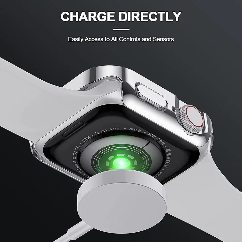 Snap-On Full-Coverage Screen & Body Shield for Apple Watch Series 4-9 – Tempered Glass & PC Armor | Thomler