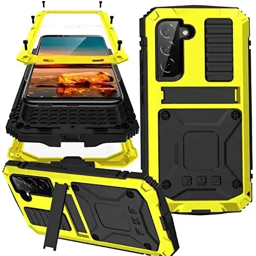 Aluminum Galaxy S26 Ultra Case with Screen Guard & Stand – Heavy Duty Shock Proof Cover for Samsung Galaxy S26 Plus, S26, S25 Ultra, S25 | Thomler