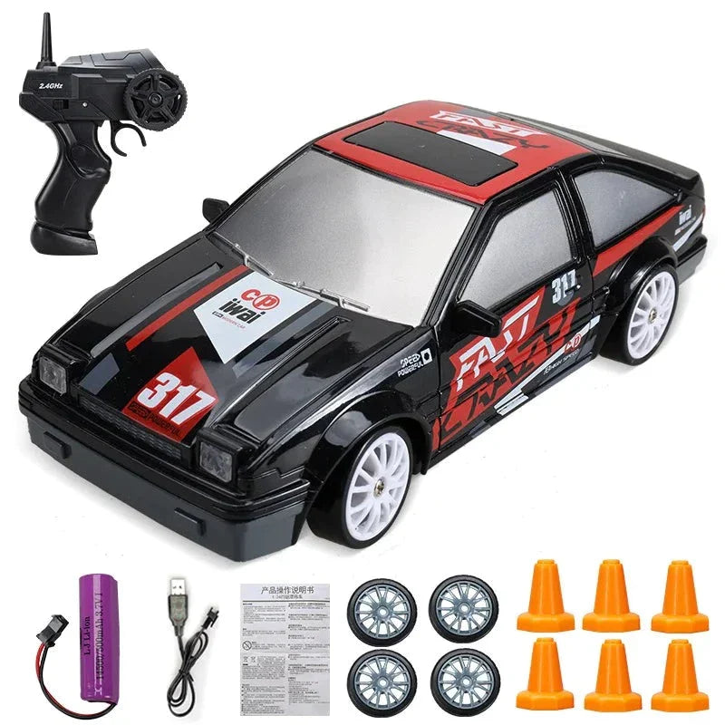 RC Mini Drift Car Remote Control Racing Toy with LED Lights & Rechargeable Battery for Kids & Adults | Thomler