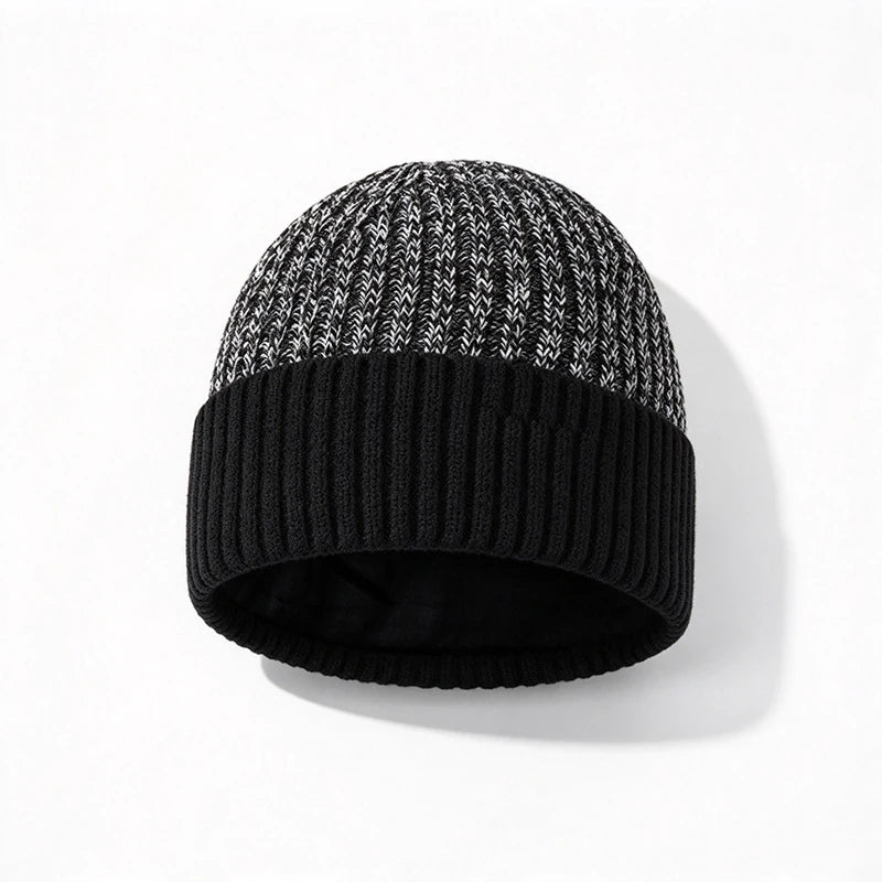 Men's Thermal Knit Winter Beanie with Fleece Lining – Ribbed Cuff Hat for Everyday Cold-Weather Comfort | Thomler