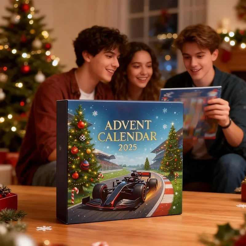 Formula One Racing Advent Calendar 2025 – 24-Day Countdown with Mini Race Cars & Collectibles for Kids & F1 Fans | Thomler