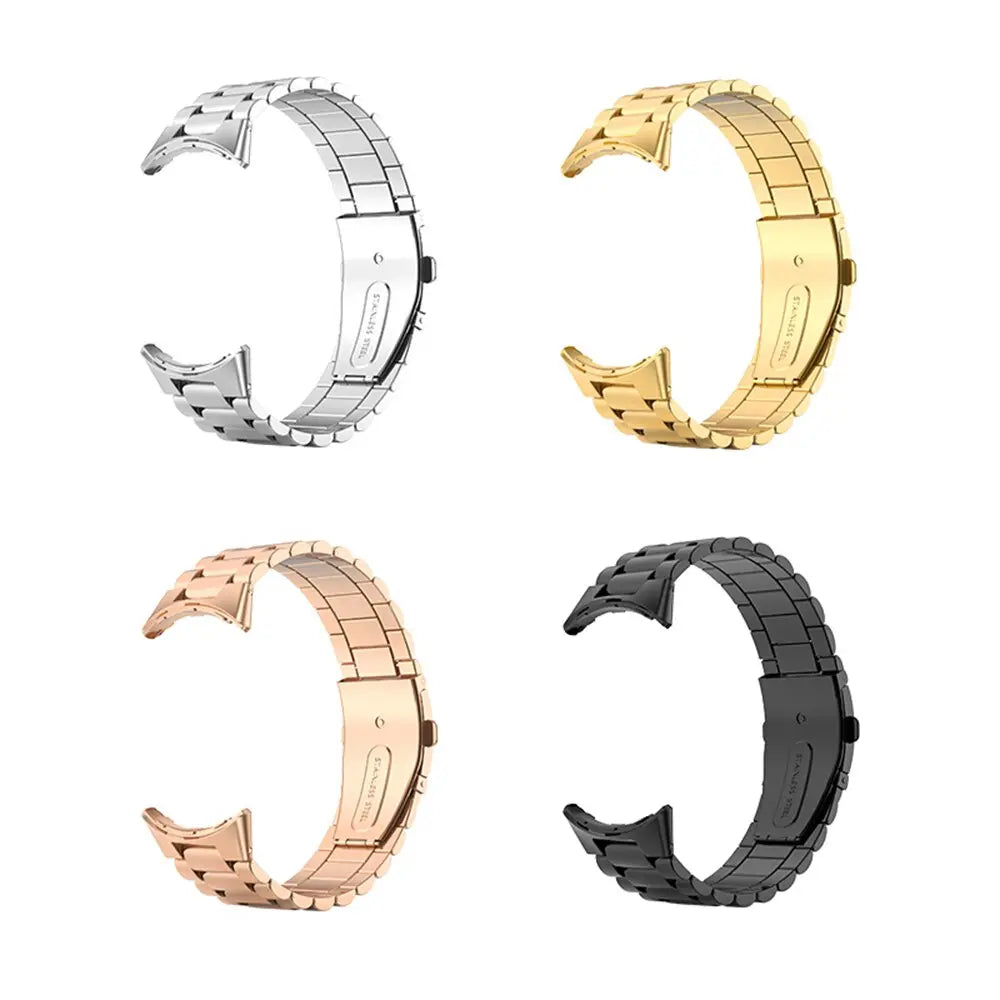 Steel Bracelet-Style Band for Google Pixel Watch & Pixel Watch 2 – Secure Link Design – Compatible with 41mm Case – 8 Finishes – Clasp | Thomler