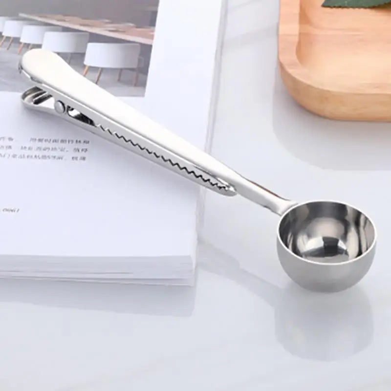 Coffee Spoon Clip Stainless Steel 7 in Kitchen Bag Sealer Measuring Tool Durable Multifunction Home Cafe Accessory | Thomler