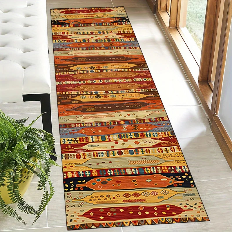 Decorative Floor Runner for Narrow Spaces – Bohemian Pattern Accent Mat for Entryways, Corridors & Kitchens | Thomler