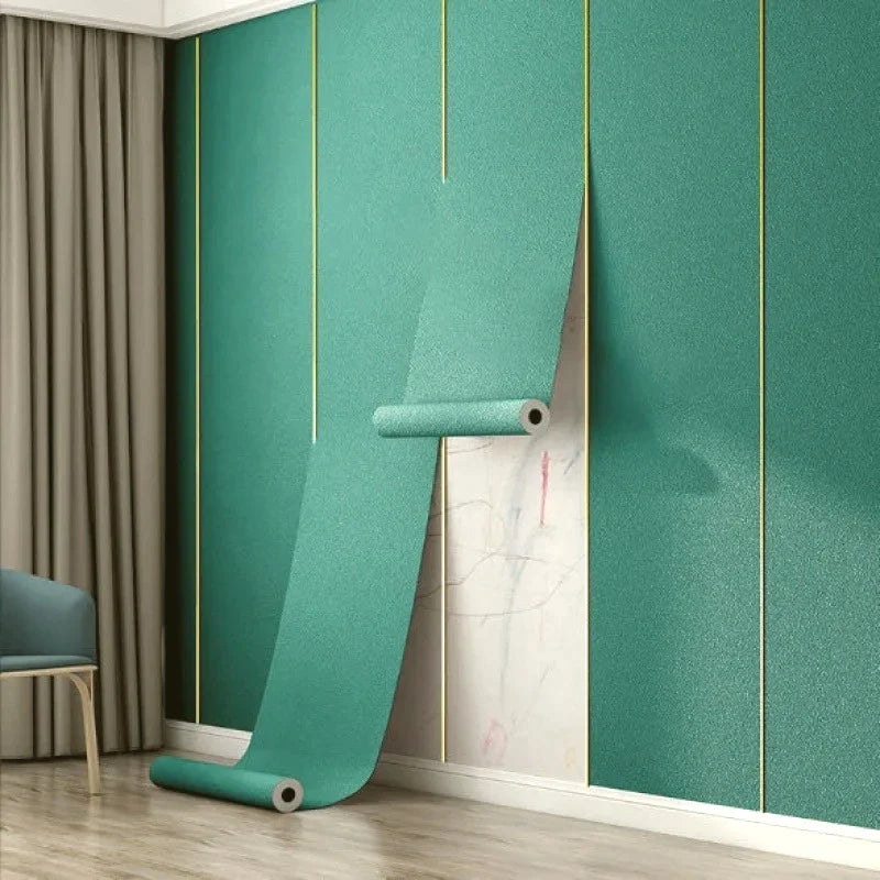 Wallpaper Linen Texture 50.0 cm Peel Stick 3D Wall Panel Living Room Bedroom Moisture Resistant Self Adhesive Covering | Thomler