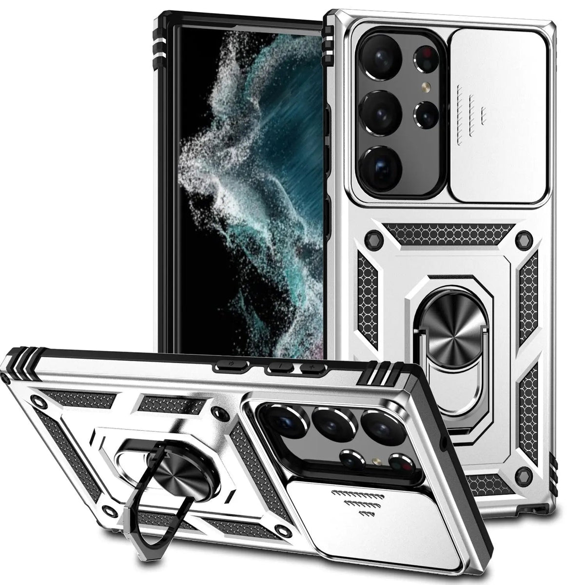 Protective Stand Case with Lens Guard for Samsung Galaxy S23 Series – Hands-Free Viewing & Drop Protection | Thomler