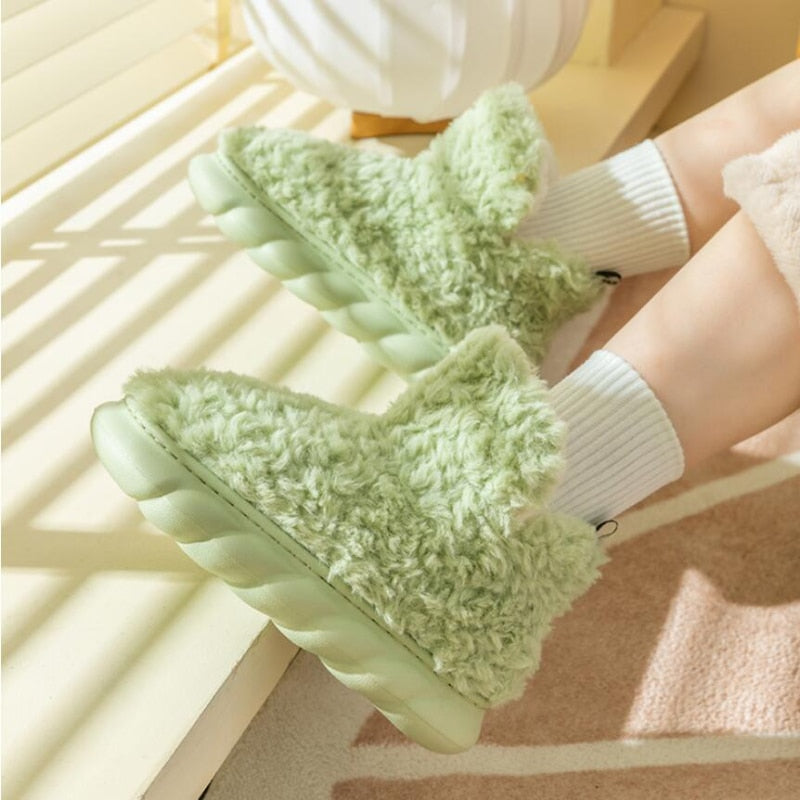 Women's Plush Memory Foam House Slippers with Non-Slip Sole for Indoor Comfort – Cozy Fleece Bedroom Footwear for Winter | Thomler