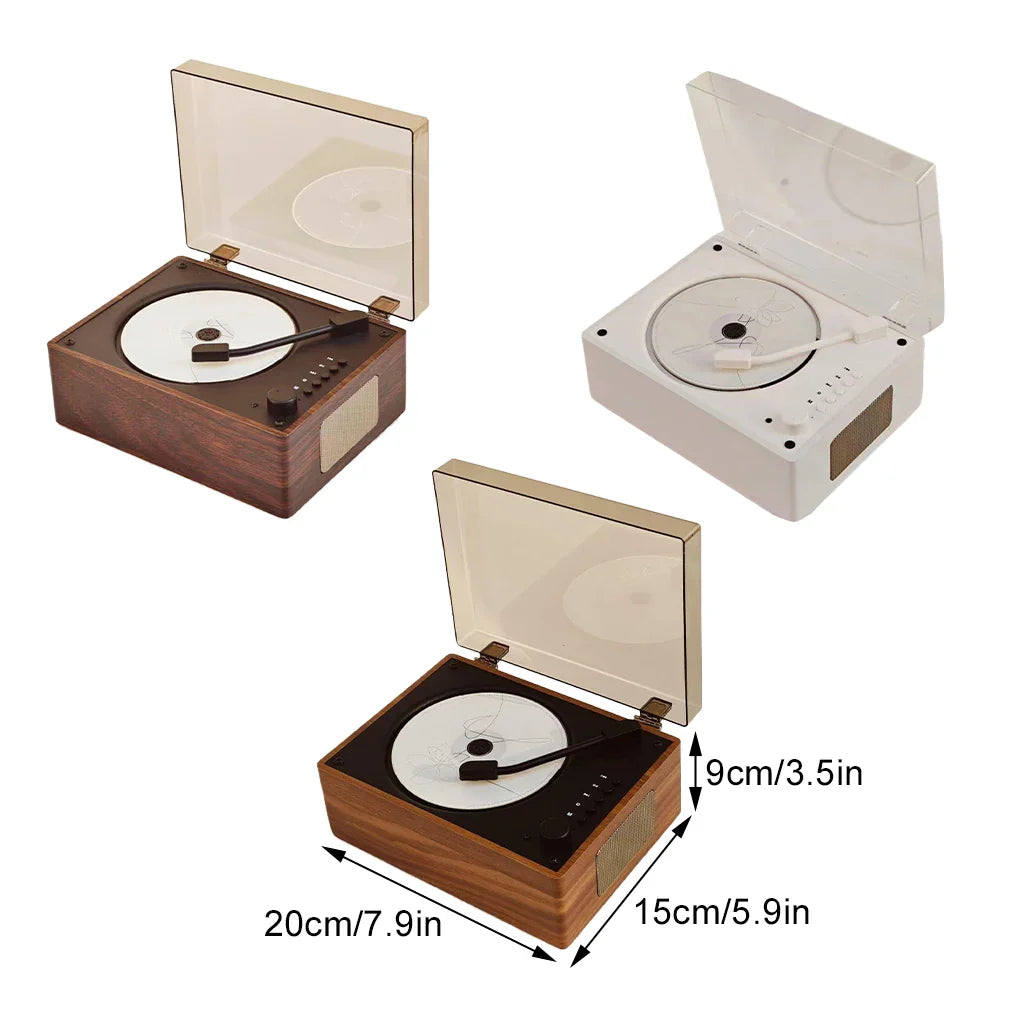 CD Player Wood Finish 20.0 cm Bluetooth 5.1 Portable Home Music Speaker USB AUX Vintage Audio System | Thomler