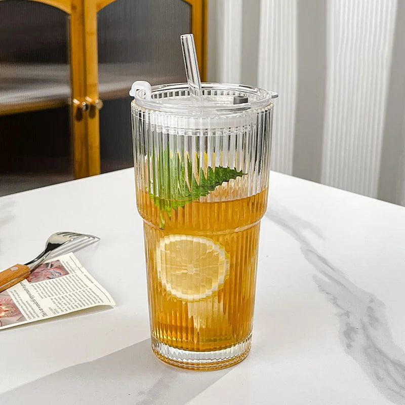 Travel Tumbler Borosilicate Glass 5 in 12 cm Heat-Resistant To-Go Cup Small Large Portable Coffee Tea Juice | Thomler