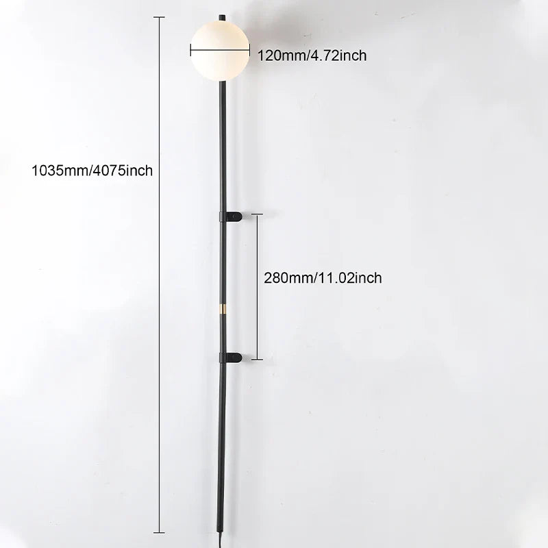 Plug-In Wall Sconce Light with Adjustable Arm for Bedroom Living Room Hallway Office Black White Modern Minimalist Reading Lamp Fixture Easy | Thomler
