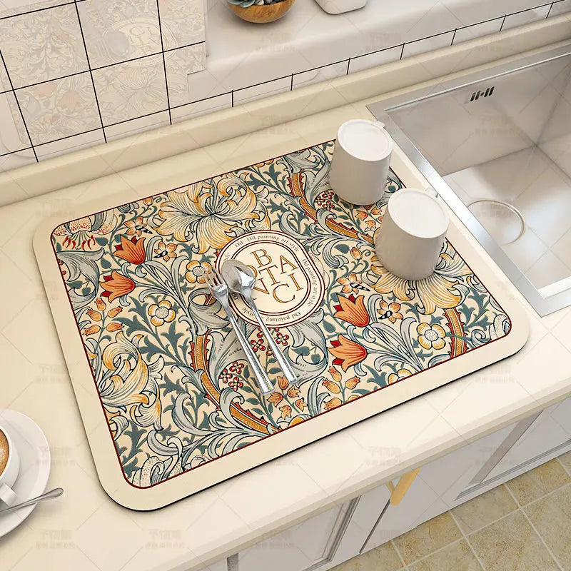 Microfiber Kitchen Mat Non-Slip Water Absorbent Runner for Sink Floor Stove Area Home 20x24 Inch Fast Dry Washable | Thomler