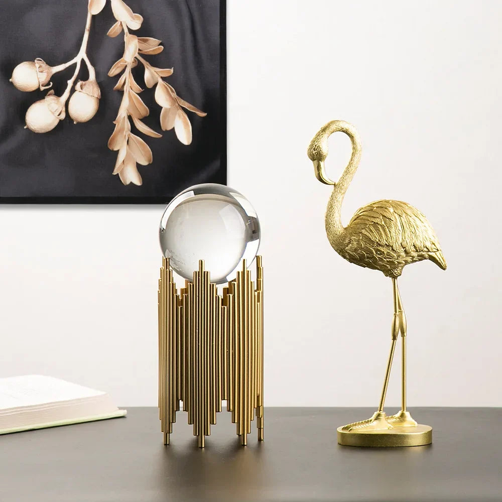 Resin Flamingo Figurine Modern Home Decor Sculpture for Shelf Display Living Room Accent Piece Office Desktop Tropical Bird Statue | Thomler