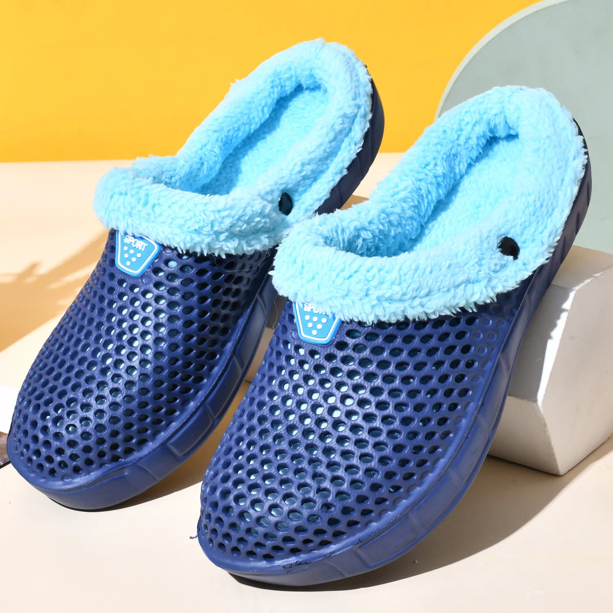 Plush Lined Slip-On House Slippers – Quilted EVA Foam Clogs for Men & Women – Indoor Outdoor Mules with Fleece Lining Winter | Thomler