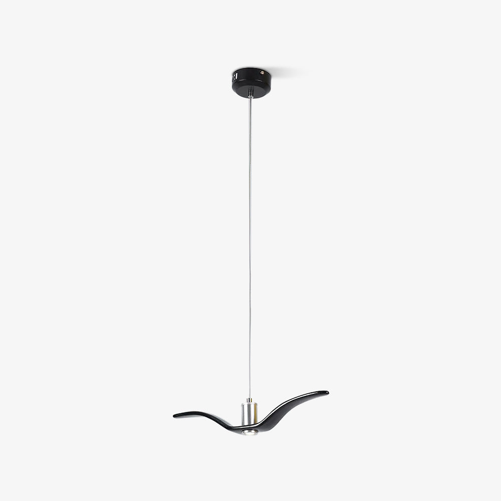 Pendant Light Resin LED 40.0 cm Black Dining Room Bird Ceiling Hanging Lamp Adjustable Cable Modern Scandinavian | Thomler