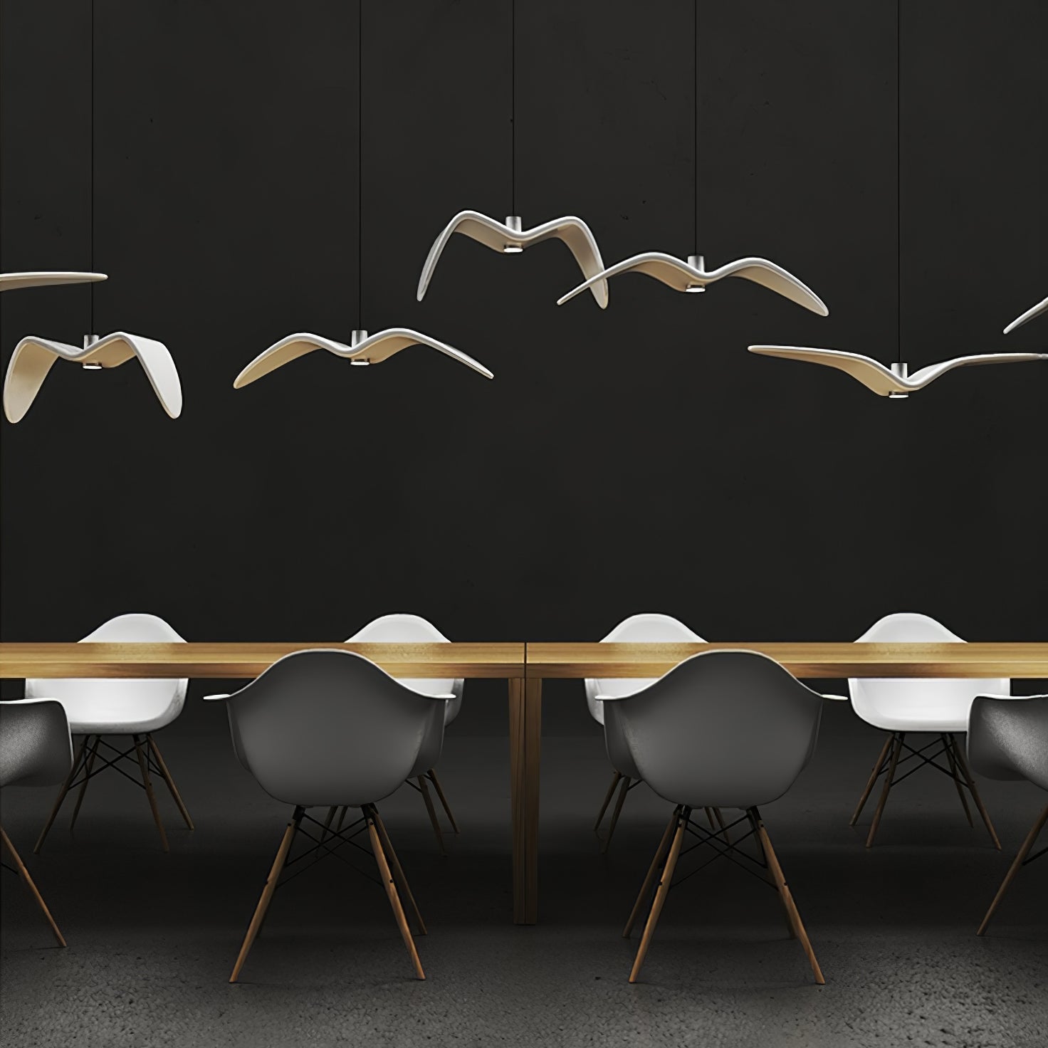 Pendant Light Resin LED 40.0 cm Black Dining Room Bird Ceiling Hanging Lamp Adjustable Cable Modern Scandinavian | Thomler