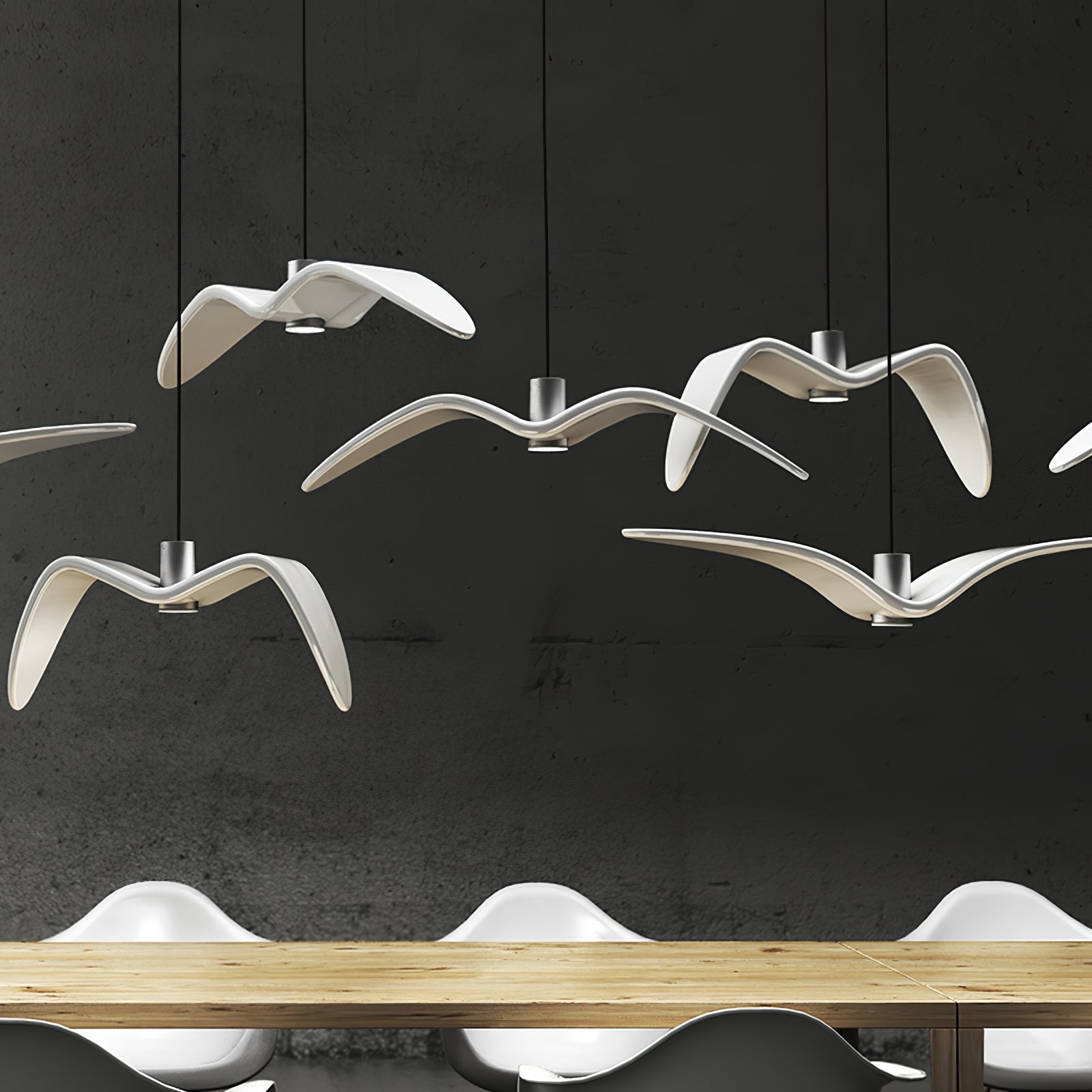 Pendant Light Resin LED 40.0 cm Black Dining Room Bird Ceiling Hanging Lamp Adjustable Cable Modern Scandinavian | Thomler