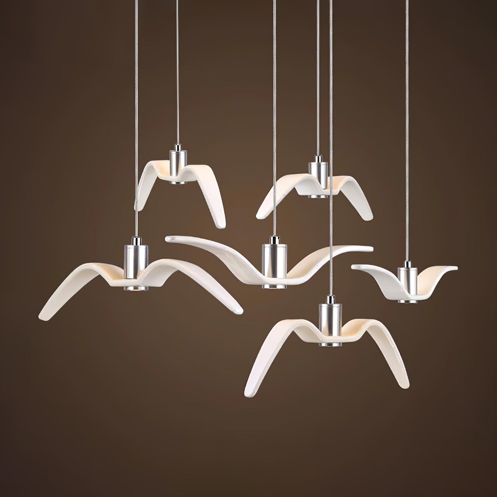 Pendant Light Resin LED 40.0 cm Black Dining Room Bird Ceiling Hanging Lamp Adjustable Cable Modern Scandinavian | Thomler