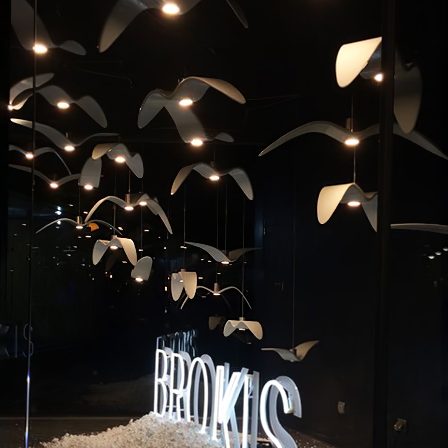 Pendant Light Resin LED 40.0 cm Black Dining Room Bird Ceiling Hanging Lamp Adjustable Cable Modern Scandinavian | Thomler