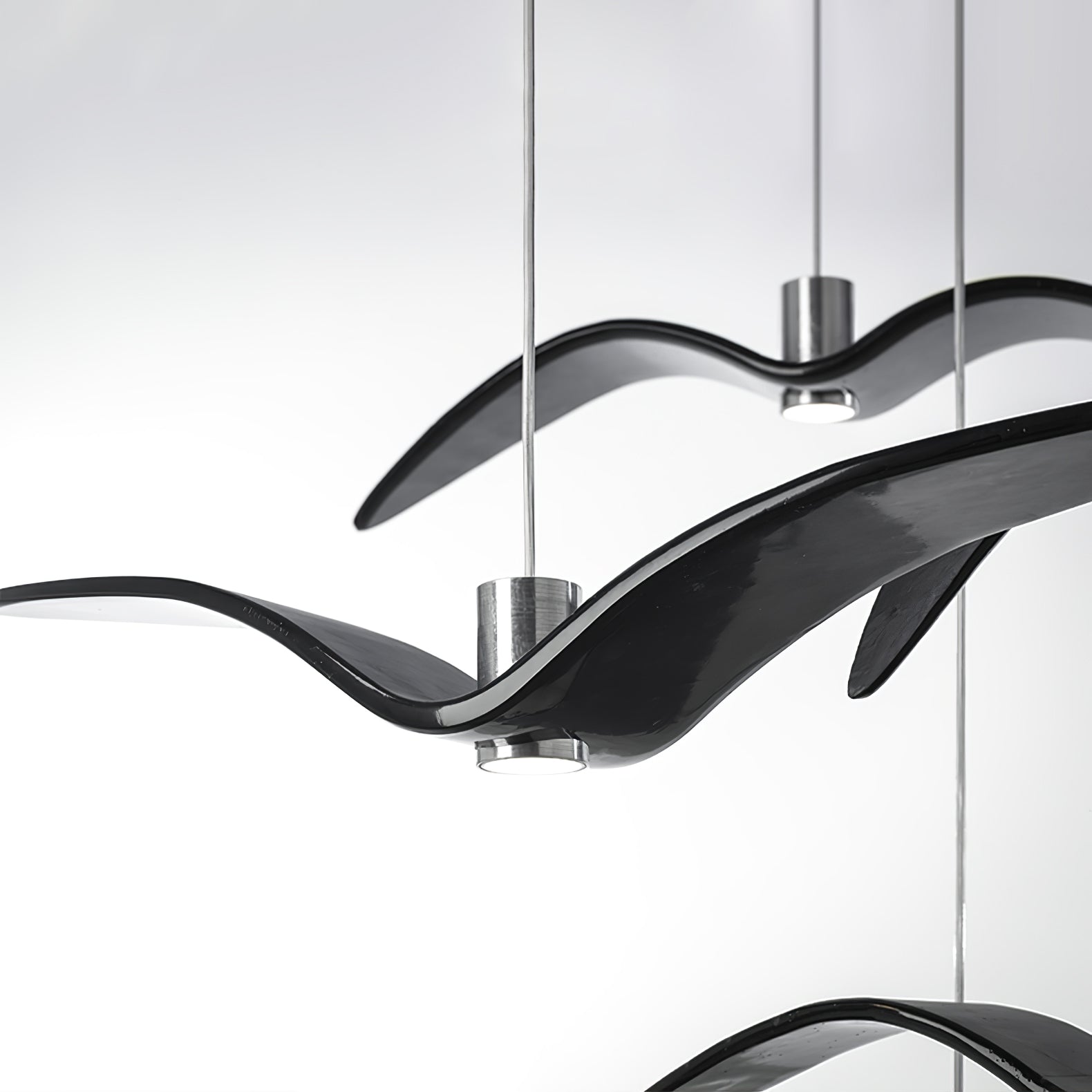 Pendant Light Resin LED 40.0 cm Black Dining Room Bird Ceiling Hanging Lamp Adjustable Cable Modern Scandinavian | Thomler