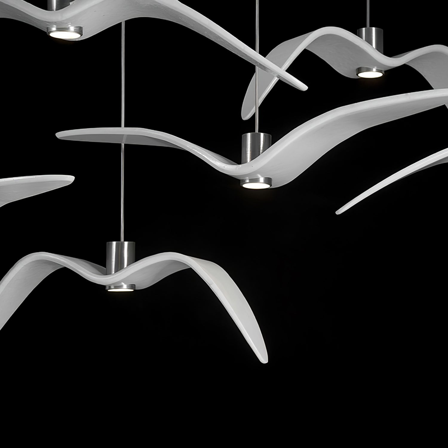 Pendant Light Resin LED 40.0 cm Black Dining Room Bird Ceiling Hanging Lamp Adjustable Cable Modern Scandinavian | Thomler