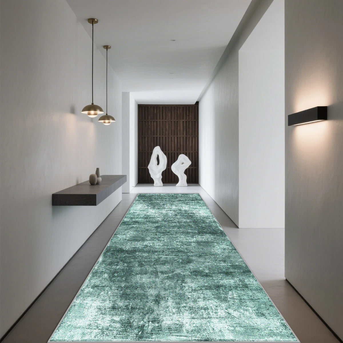 Modern Geometric Runner Rug Hallway Staircase Entryway Anti-Slip Machine Washable Polyester Floor Mat for Living Room Kitchen Corridor | Thomler