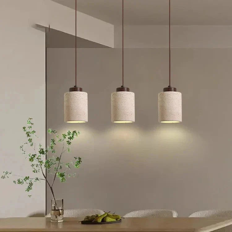 Pendant Light Travertine Stone 16.5 cm Warm White Bedroom Bedside Hanging Ceiling Lamp Scandinavian Ambient Lighting | Thomler