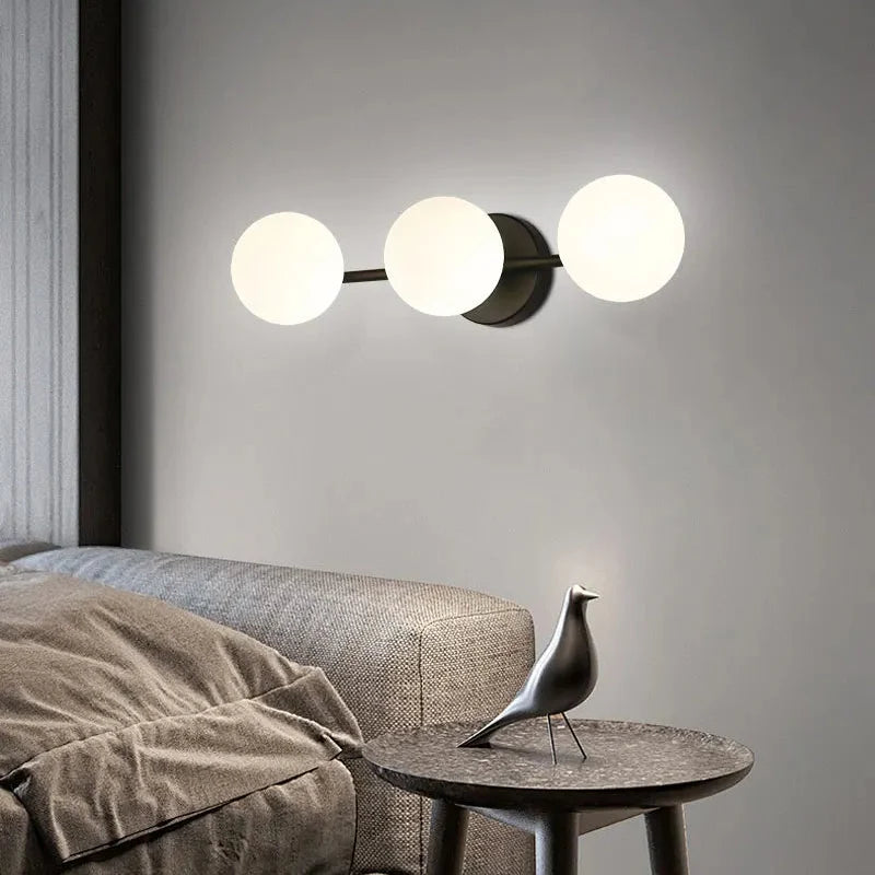 Frosted Globe Sconce with Up-Down Light for Bedroom, Hallway & Living Room | Thomler