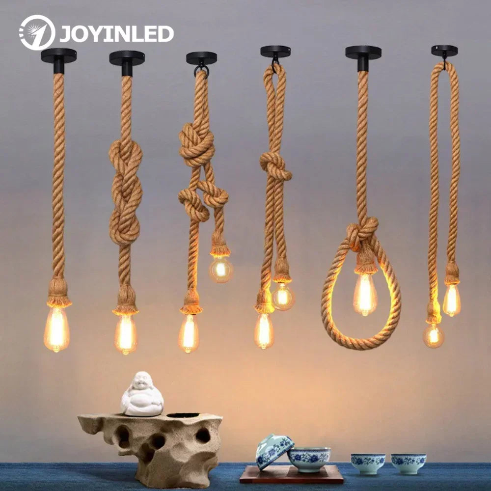 Pendant Light Rope E27 0.5 m Vintage Loft Dining Room Hanging Ceiling Lamp Industrial Rustic | Thomler