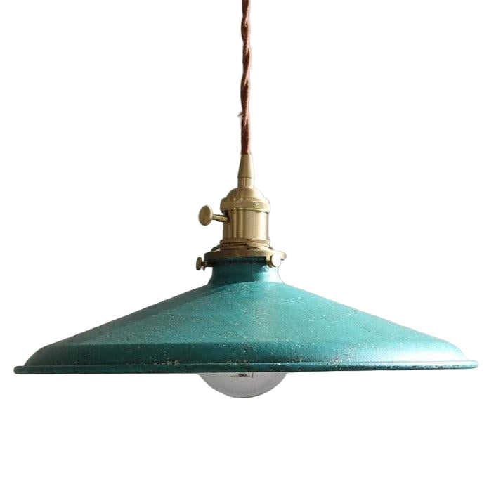 Pendant Light Iron 13.8 in Blue Adjustable Kitchen Island Dining Industrial Vintage Hanging Ceiling Lamp | Thomler