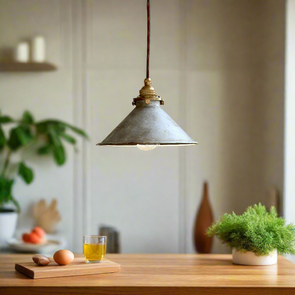 Pendant Light Iron 13.8 in Blue Adjustable Kitchen Island Dining Industrial Vintage Hanging Ceiling Lamp | Thomler