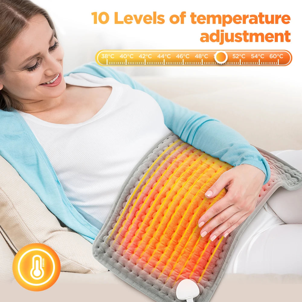 Microplush Heated Pad 24×12 in for Legs Back Hands | 9-10 Adjustable Temperature Settings | Fast Warmth Therapy Mat | Thomler