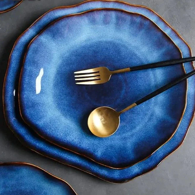 Dinnerware Set Bone China 10.5 in Unique Color Handcrafted Plates for Dining Entertaining Tableware Collection | Thomler