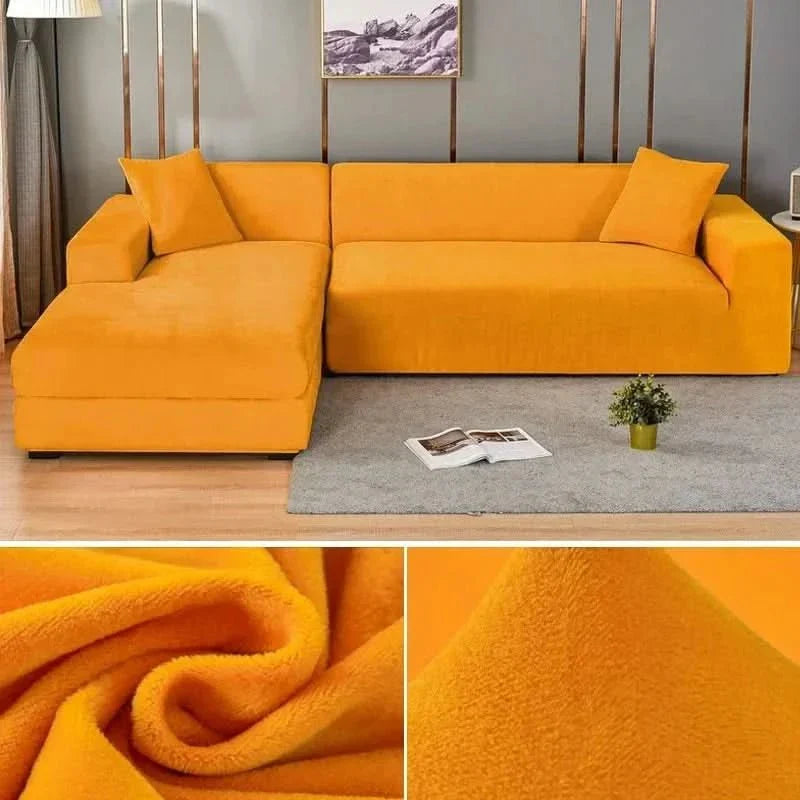 Stretch Velvet Couch Cover – Luxurious Furniture Protector for Living Room | Thomler