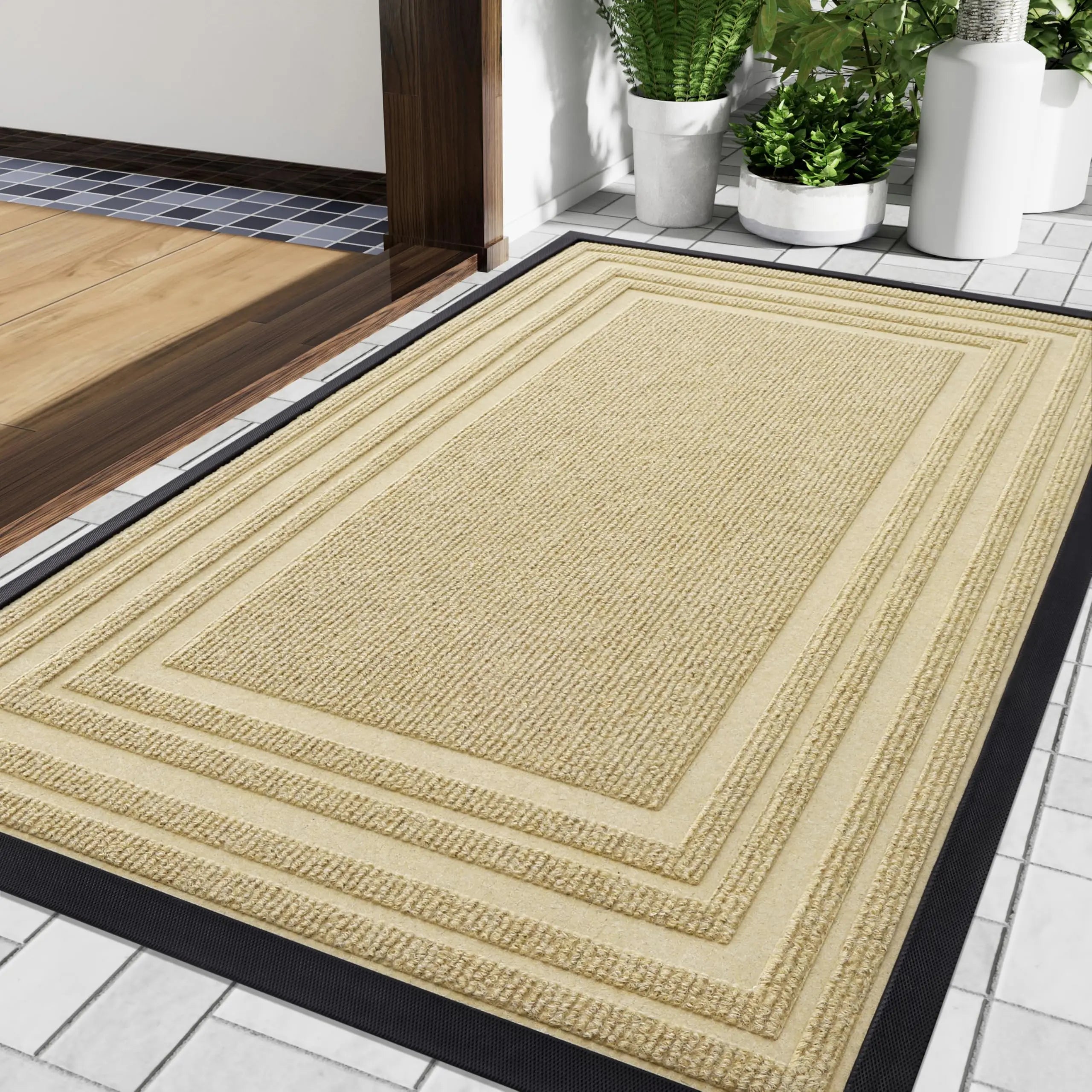 Slim Rubber-Backed Entrance Mat – Non-Slip Indoor Outdoor Doormat for Front Door, Porch & Hallway | Thomler