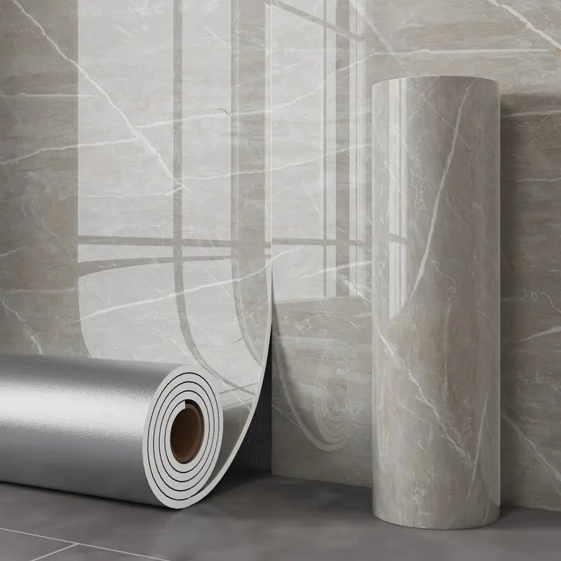 Decorative Film PVC Marble Effect 40.0 cm x 300.0 cm Grey Kitchen Countertop Furniture Wall Covering Self Adhesive Matte Wrap | Thomler