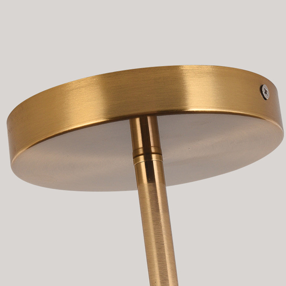Flush Mount Ceiling Light with Wood Grain Finish & Gold Frame – Modern Scandinavian Design for Living Room, Bedroom & Dining Room | Thomler