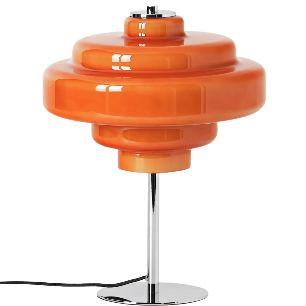 Table Lamp Glass 7.9 in Orange Bedroom Living Room Accent Light Modern Decorative Lighting | Thomler